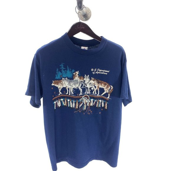 Vintage Other - USDA Wolves Dream Catcher T-shirt L Vintage Blue